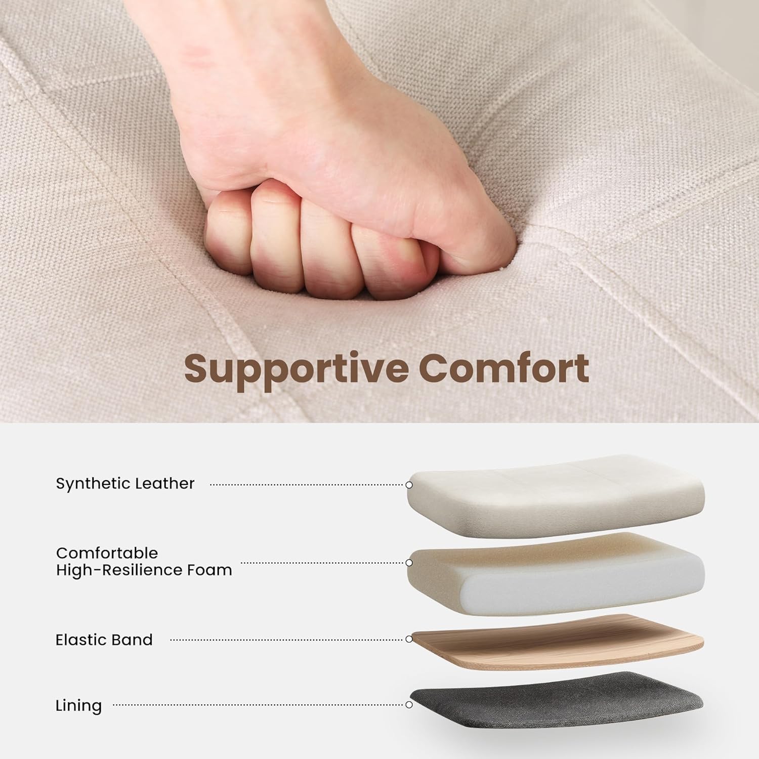 PHI VILLA Farmhouse Bar Stools Set of 2 - Wood Bartools with Upholstered Saddle Seat, 24 inch stools for Kitchen Counter Set of 2