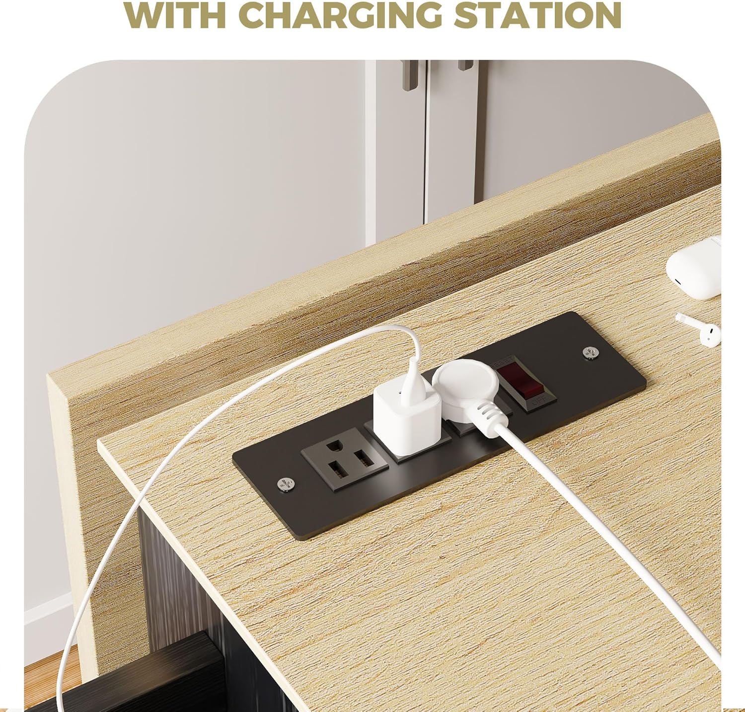 IRONCK Kitchen Island Cart with Storage, Rolling Kitchen Table with Power Outlet, Storage Cabinets on Wheels with Drop Leaf, Portable for Dining Room, Black